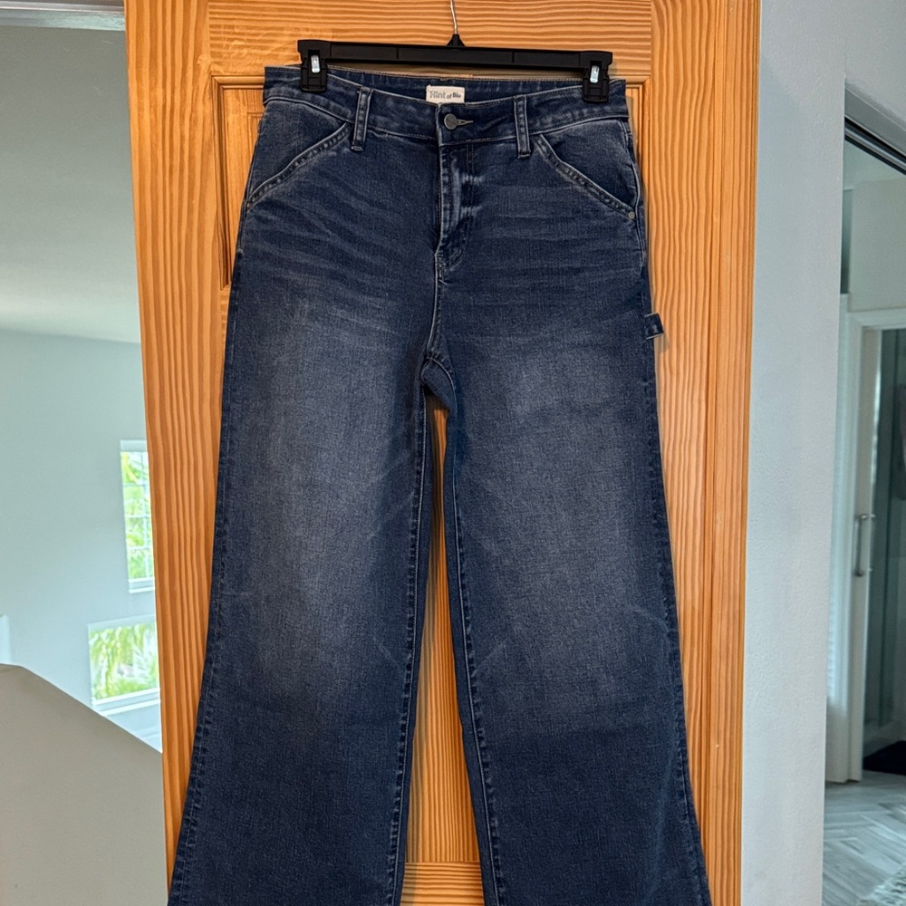 Dark Blue Wide-Leg Jeans